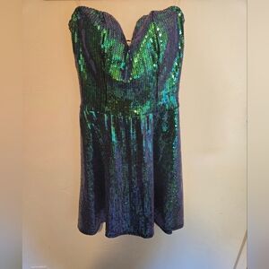 Strapless sequined dress